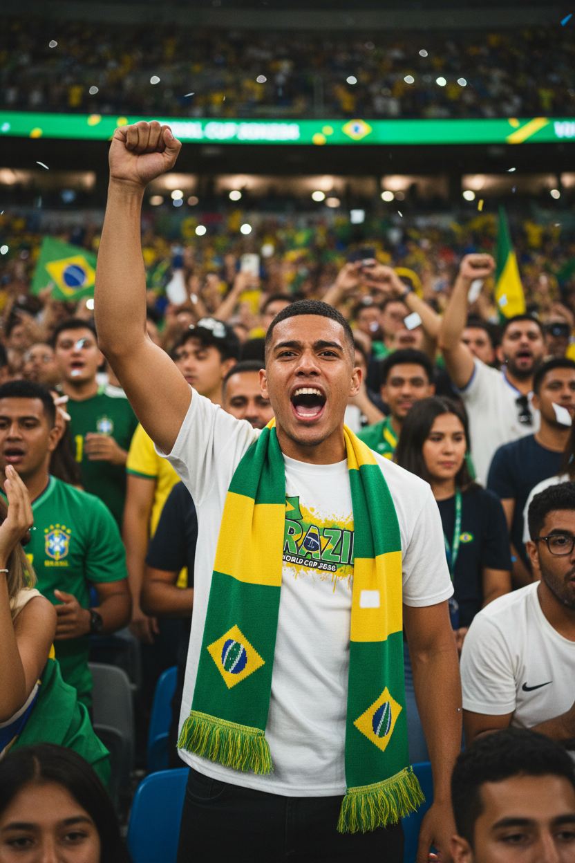 Brazil World Cup 2026 T-Shirt - Bold Graffiti Flag Design by StayClothed.com