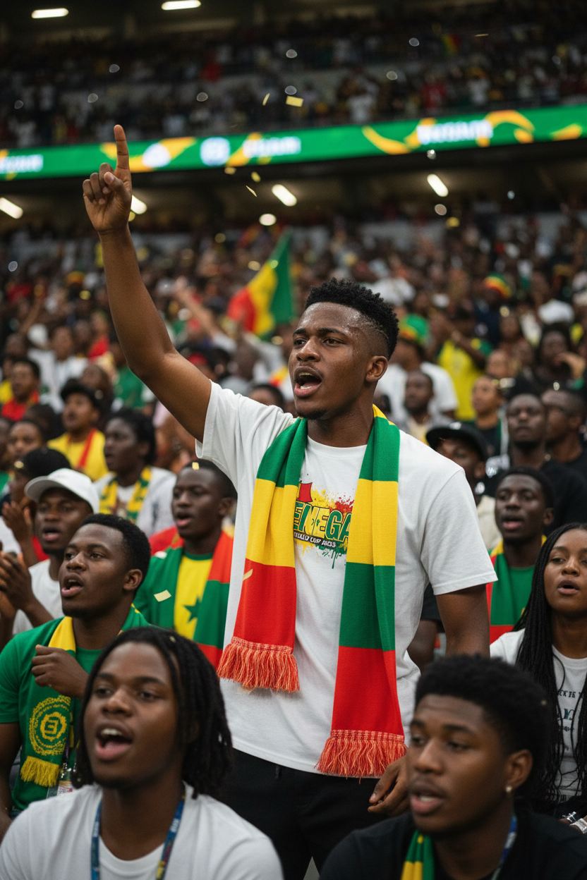 Senegal World Cup 2026 T-Shirt - Bold Graffiti Flag Design by StayClothed.com