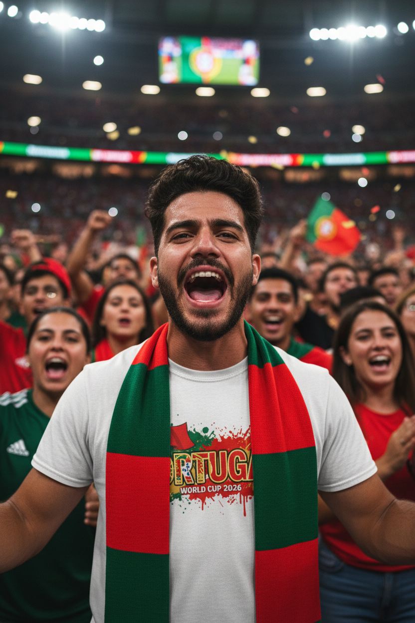 Portugal World Cup 2026 T-Shirt - Bold Graffiti Flag Design by StayClothed.com