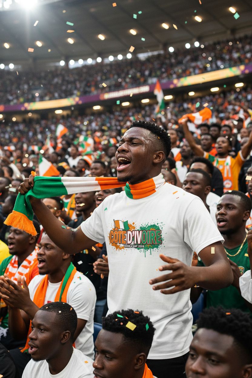 Côte d'Ivoire World Cup 2026 T-Shirt - Bold Graffiti Flag Design by StayClothed.com