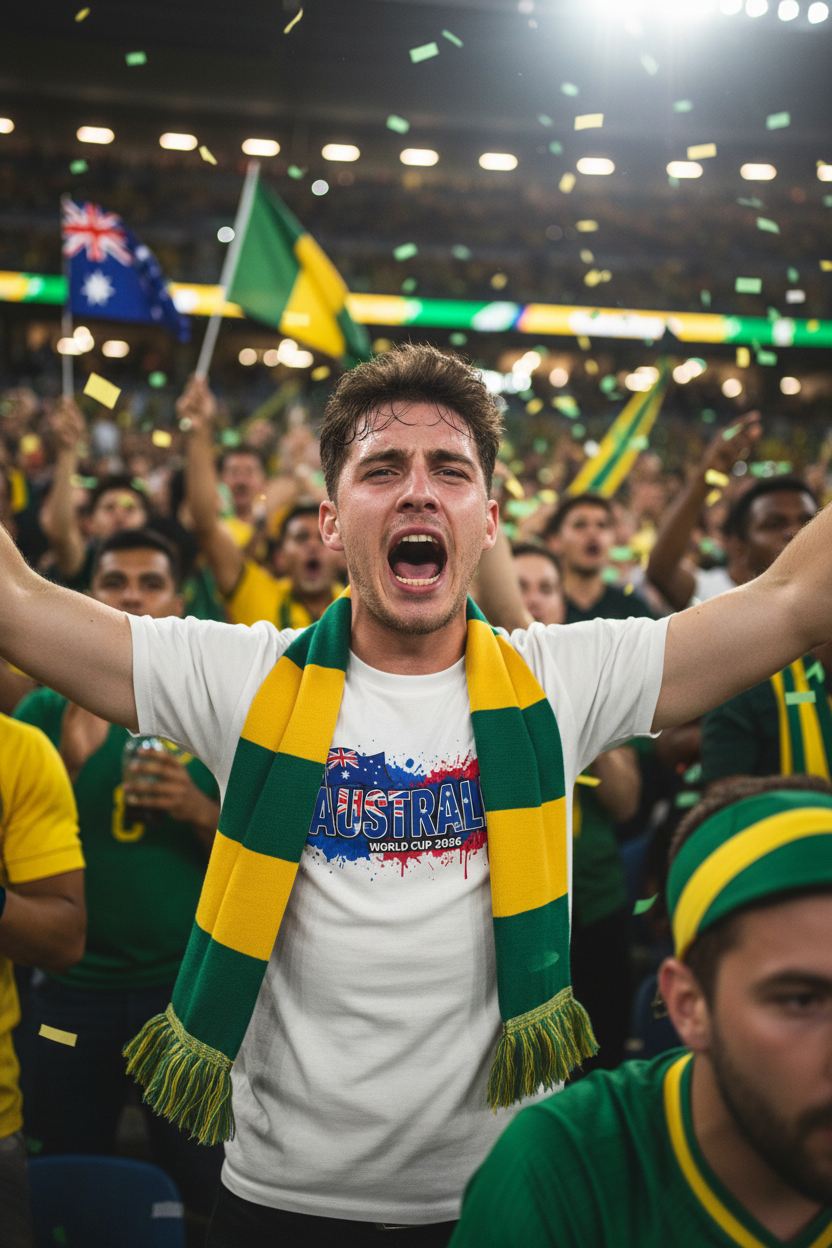 Australia World Cup 2026 T-Shirt - Bold Graffiti Flag Design by StayClothed.com