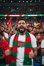 Morocco World Cup 2026 T-Shirt - Bold Graffiti Flag Design by StayClothed.com