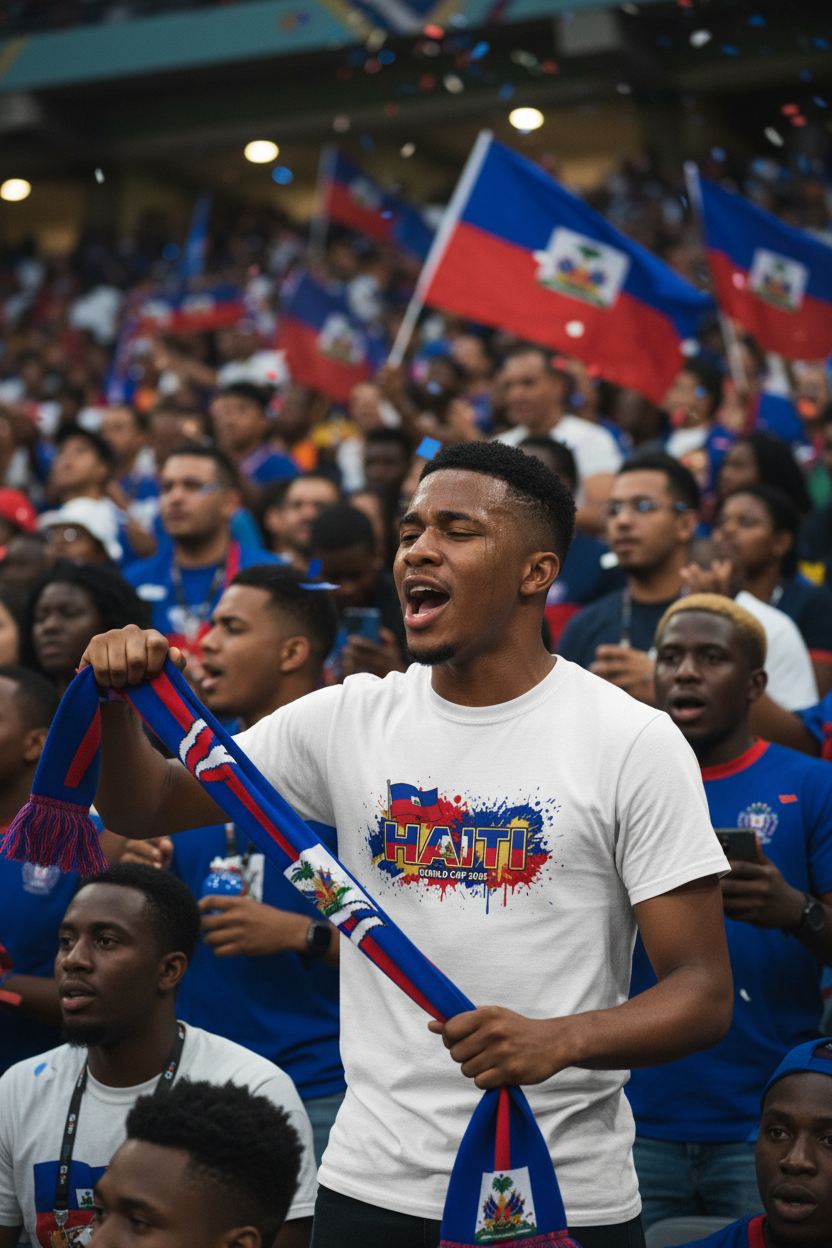 Haiti World Cup 2026 T-Shirt - Bold Graffiti Flag Design by StayClothed.com