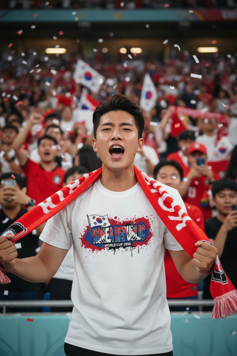 South Korea World Cup 2026 T-Shirt - Bold Graffiti Flag Design by StayClothed.com
