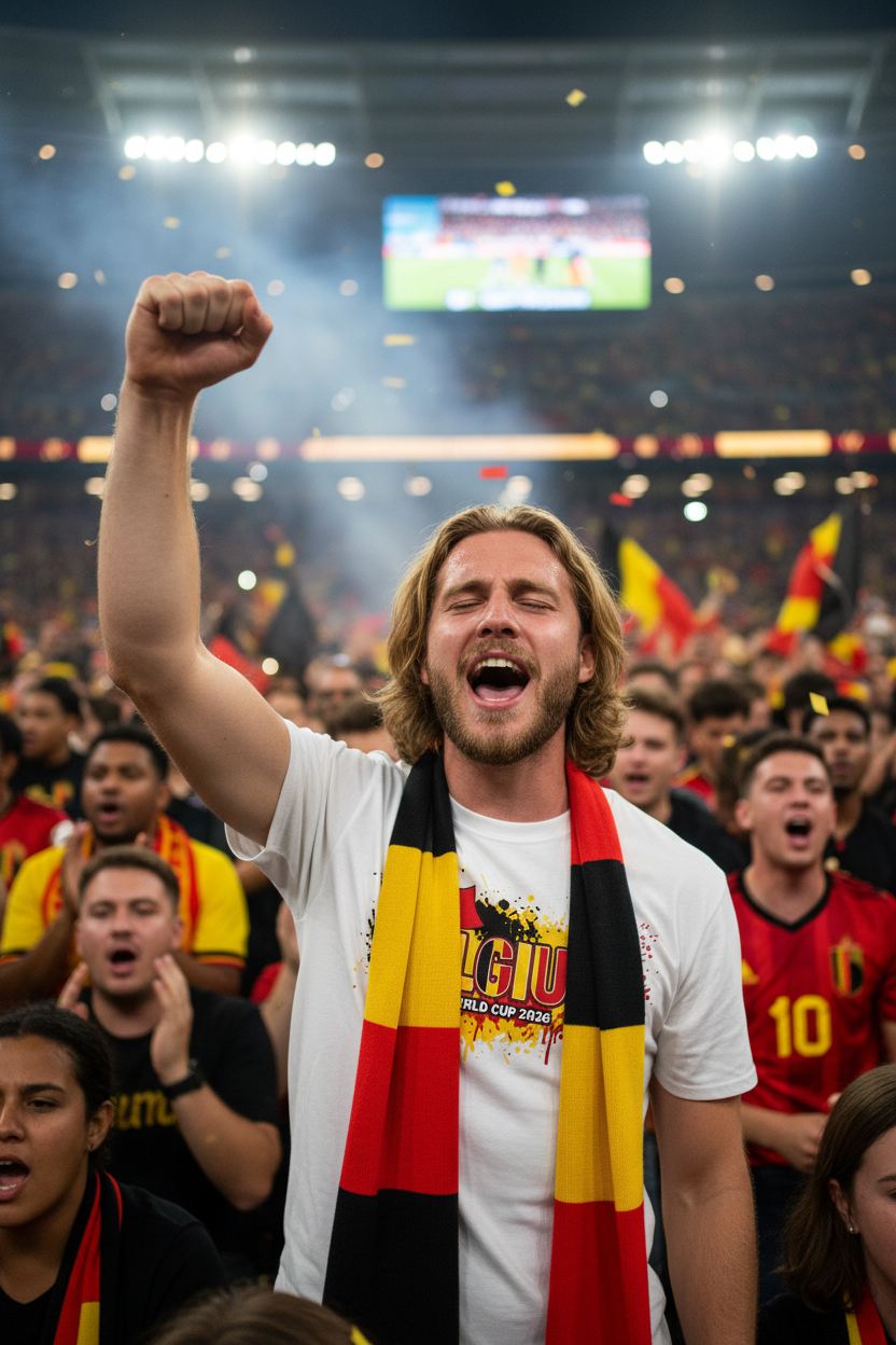 Belgium World Cup 2026 T-Shirt - Bold Graffiti Flag Design by StayClothed.com