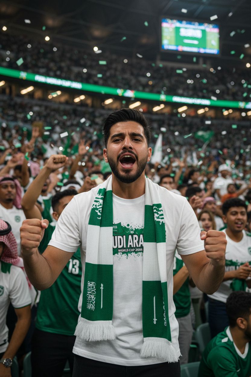 Saudi Arabia World Cup 2026 T-Shirt - Bold Graffiti Flag Design by StayClothed.com
