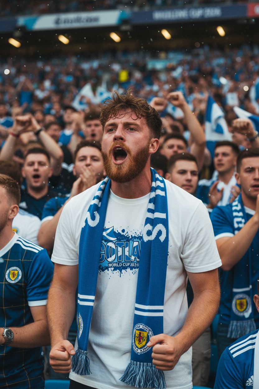 Scotland World Cup 2026 T-Shirt - Bold Graffiti Flag Design by StayClothed.com